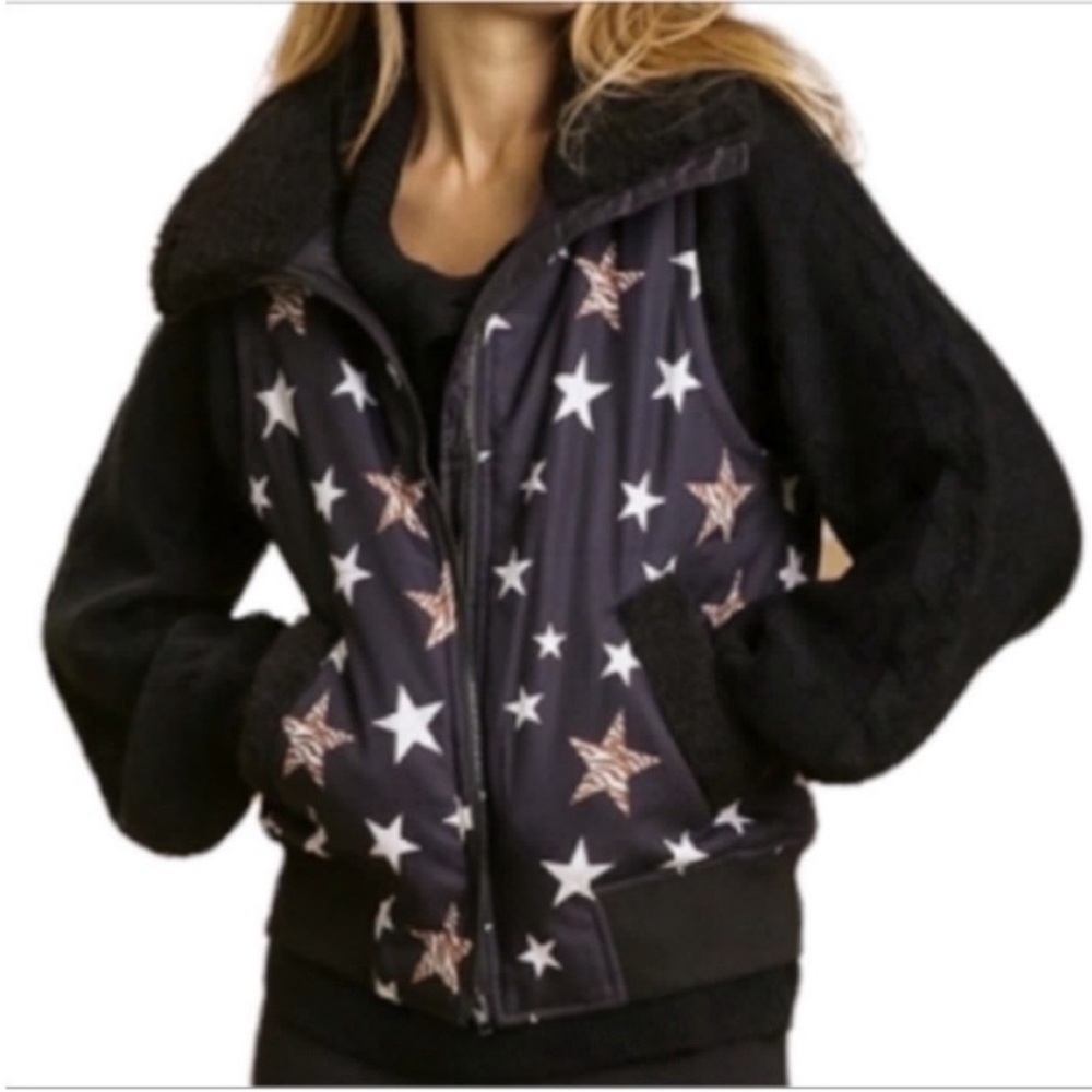 UMGEE Zebra Stars Sherpa Vest Jacket M black
